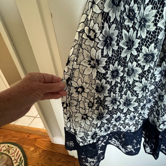 Danny & Nicole Womens Blue Lace Dress With Lining Size 14 NWT Sleeveless‎ sheer - Picture 8 of 16